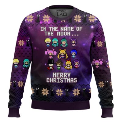 Hooktab Merry Xmas Sailor Moon Ugly Christmas Sweater