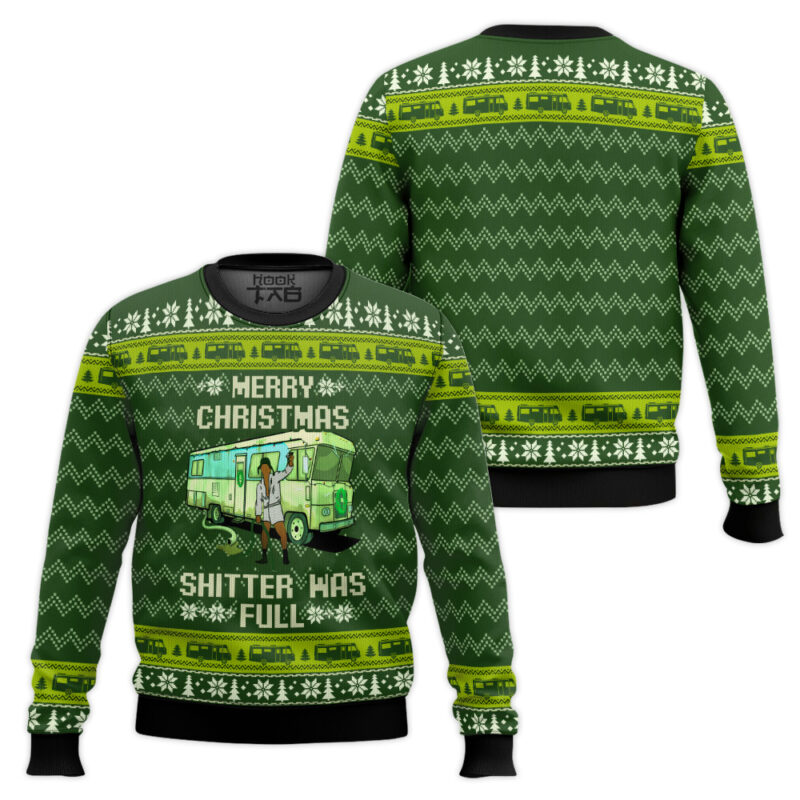Hooktab Merry Xmas Shitter Was Full National Lampoon's Vacation Ugly Christmas Sweater Hooktab Merry Xmas Shitter Was Full National Lampoon's Vacation Ugly Christmas Sweater