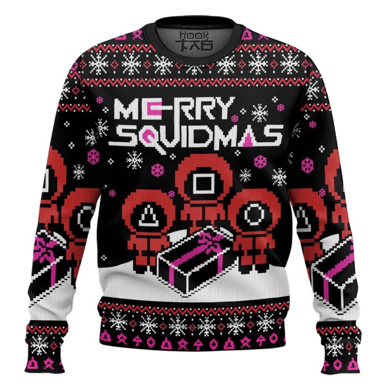 Hooktab Merry Xmas Squid Game Ugly Christmas Sweater