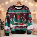 Hooktab Merry Xmas Stranger Things Ugly Christmas Sweater