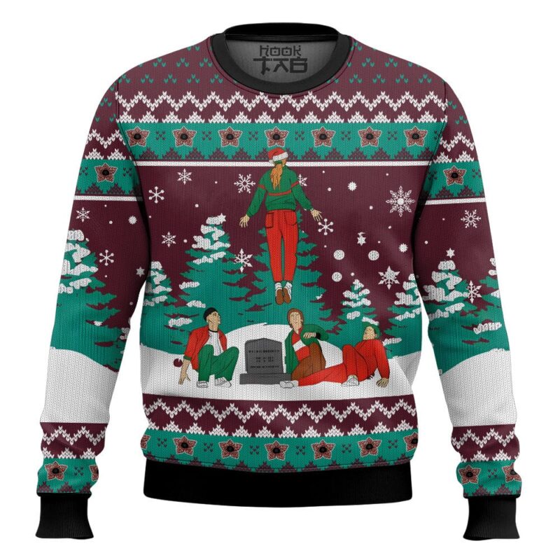Hooktab Merry Xmas Stranger Things Ugly Christmas Sweater