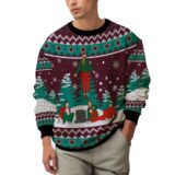Hooktab Merry Xmas Stranger Things Ugly Christmas Sweater