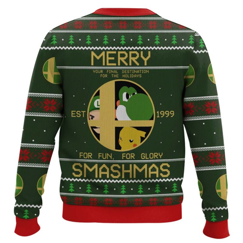 Hooktab Merry Xmas Super Smash Bros Ugly Christmas Sweater Hooktab Merry Xmas Super Smash Bros Ugly Christmas Sweater