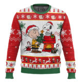 Hooktab Merry Xmas The Charlie Brown and Snoopy Show Ugly Christmas Sweater