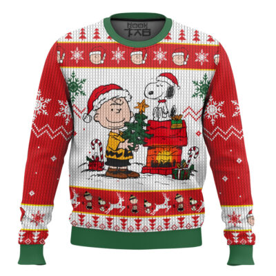 Hooktab Merry Xmas The Charlie Brown and Snoopy Show Ugly Christmas Sweater