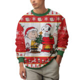 Hooktab Merry Xmas The Charlie Brown and Snoopy Show Ugly Christmas Sweater