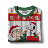 Hooktab Merry Xmas The Charlie Brown and Snoopy Show Ugly Christmas Sweater