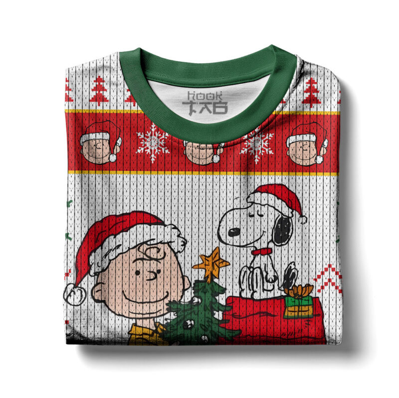 Hooktab Merry Xmas The Charlie Brown and Snoopy Show Ugly Christmas Sweater Hooktab Merry Xmas The Charlie Brown and Snoopy Show Ugly Christmas Sweater