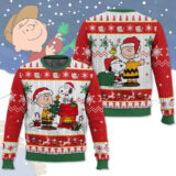 Hooktab Merry Xmas The Charlie Brown and Snoopy Show Ugly Christmas Sweater