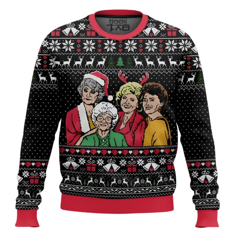 Hooktab Merry Xmas The Golden Girls Ugly Christmas Sweater