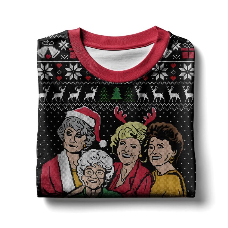 Hooktab Merry Xmas The Golden Girls Ugly Christmas Sweater Hooktab Merry Xmas The Golden Girls Ugly Christmas Sweater
