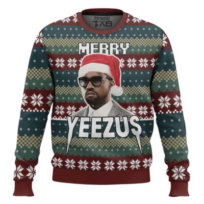 Hooktab Merry Yeezus Kanye West Ugly Christmas Sweater