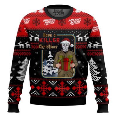 Hooktab Michael Myer Have A killer Christmas Ugly Christmas Sweater