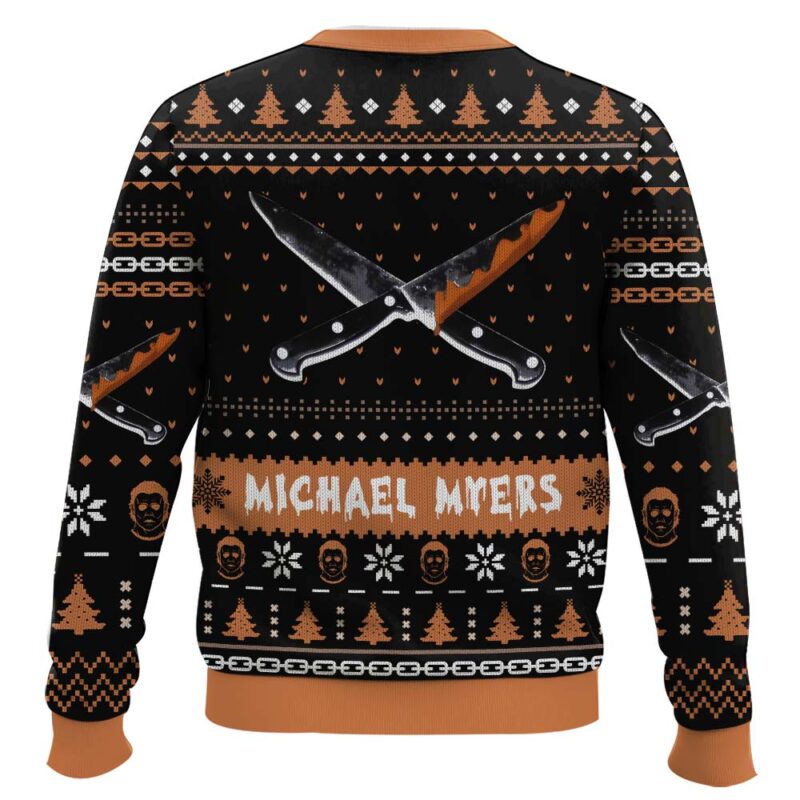 Hooktab Michael Myers Halloween Ugly Christmas Sweater Hooktab Michael Myers Halloween Ugly Christmas Sweater