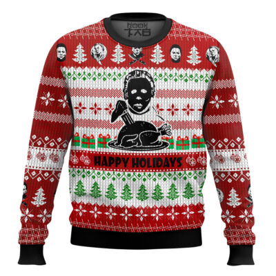 Hooktab Michael Myers Happy Holidays Ugly Christmas Sweater