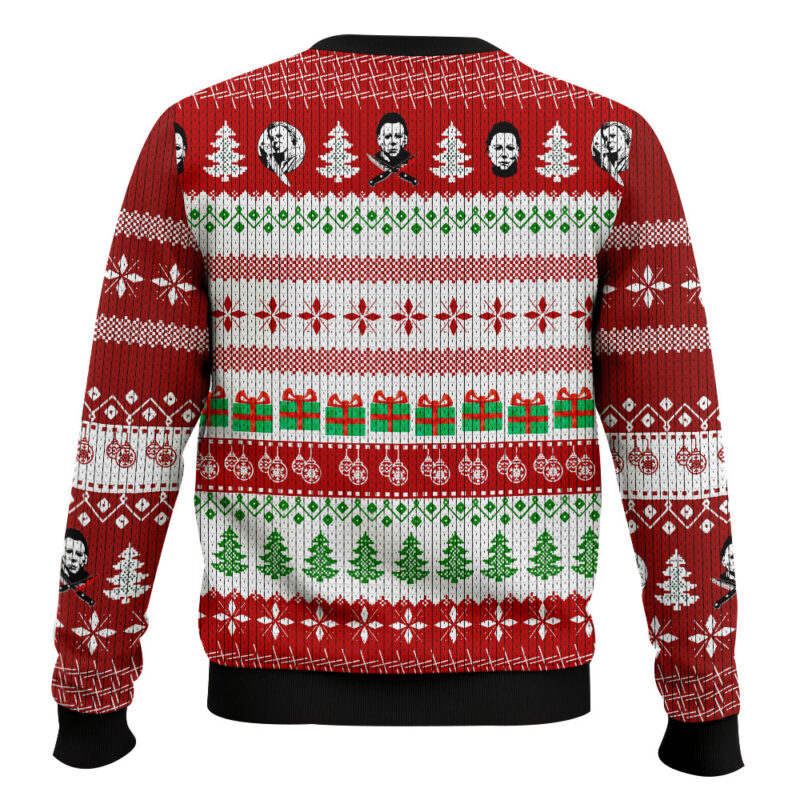 Hooktab Michael Myers Happy Holidays Ugly Christmas Sweater Hooktab Michael Myers Happy Holidays Ugly Christmas Sweater