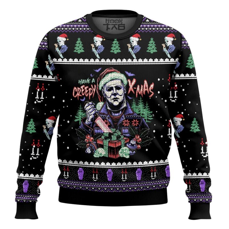 Hooktab Michael Myers Have A Creepy Xmas Ugly Christmas Sweater