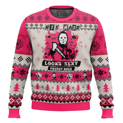 Hooktab Michael Myers His Hair Looks Sexy Pushed Back Ugly Christmas Sweater
