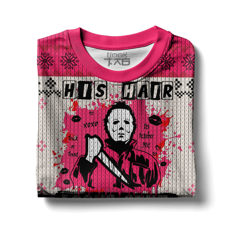 Hooktab Michael Myers His Hair Looks Sexy Pushed Back Ugly Christmas Sweater Hooktab Michael Myers His Hair Looks Sexy Pushed Back Ugly Christmas Sweater