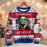 Hooktab Michael Myers Silent But Deadly Halloween Ugly Christmas Sweater