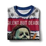 Hooktab Michael Myers Silent But Deadly Halloween Ugly Christmas Sweater