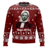 Hooktab Michael Myers Sleigh All Day Ugly Christmas Sweater