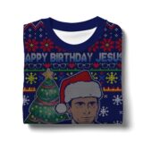 Hooktab Michael Scott Happy Birthday Jesus The Office Ugly Christmas Sweater