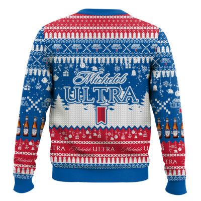 Hooktab Michelob Ultra American Beer Ugly Christmas Sweater