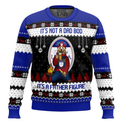 Hooktab Michelob Ultra Beer It's Not A Dad Bod It's A Father Figure Ugly Christmas Sweater