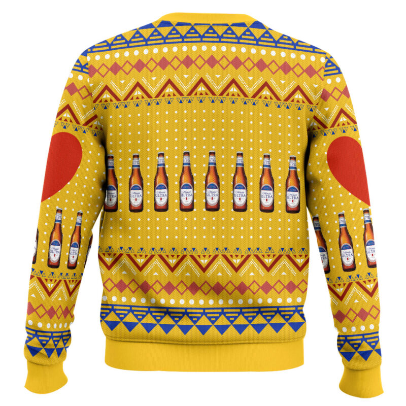 Hooktab Michelob Ultra Beer Ugly Christmas Sweater Hooktab Michelob Ultra Beer Ugly Christmas Sweater