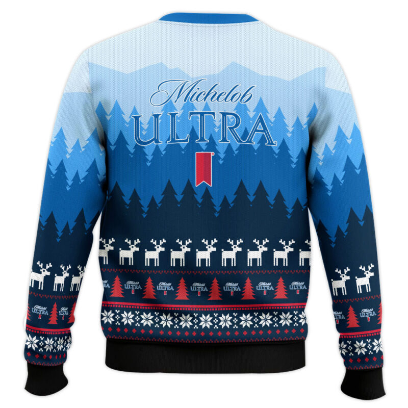 Hooktab Michelob Ultra Big Foot Ugly Christmas Sweater Hooktab Michelob Ultra Big Foot Ugly Christmas Sweater