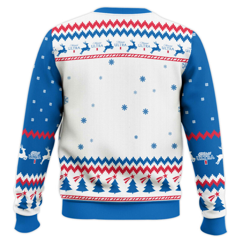 Hooktab Michelob Ultra Heart Ugly Christmas Sweater Hooktab Michelob Ultra Heart Ugly Christmas Sweater