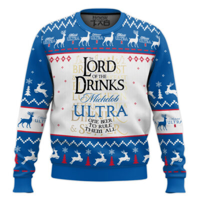 Hooktab Michelob Ultra Lord Of The Rings Ugly Christmas Sweater