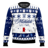 Hooktab Michelob Ultra Pale Lager Ugly Christmas Sweater