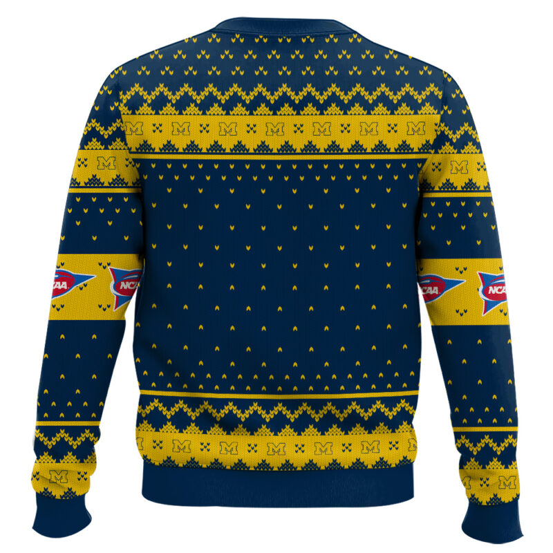 Hooktab Michigan Wolverines - Custom Name And Number Ugly Christmas Sweater Hooktab Michigan Wolverines - Custom Name And Number Ugly Christmas Sweater