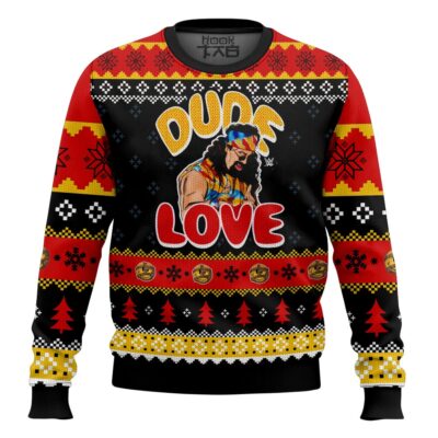 Hooktab Mick Foley Dude Love WWE Ugly Christmas Sweater