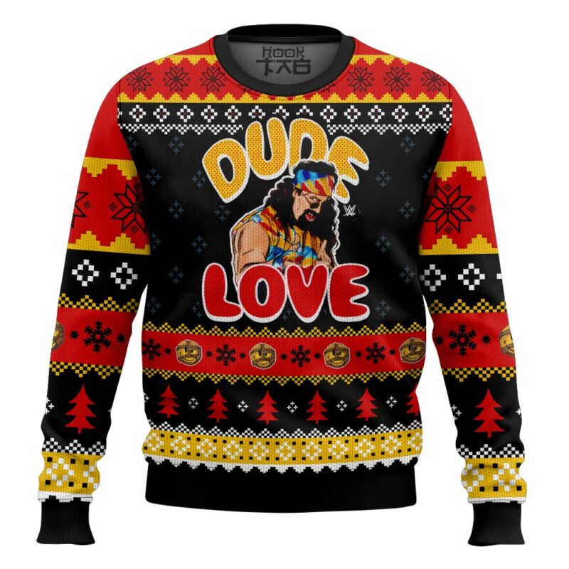 Hooktab Mick Foley Dude Love WWE Ugly Christmas Sweater