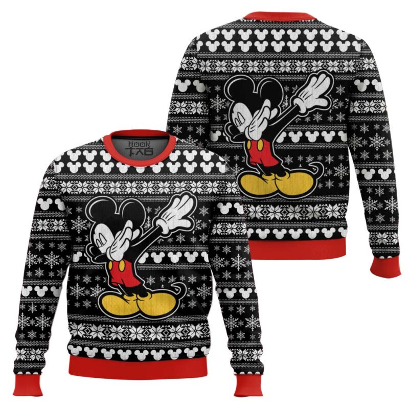 Hooktab Mickey Dabbing Ugly Christmas Sweater Hooktab Mickey Dabbing Ugly Christmas Sweater