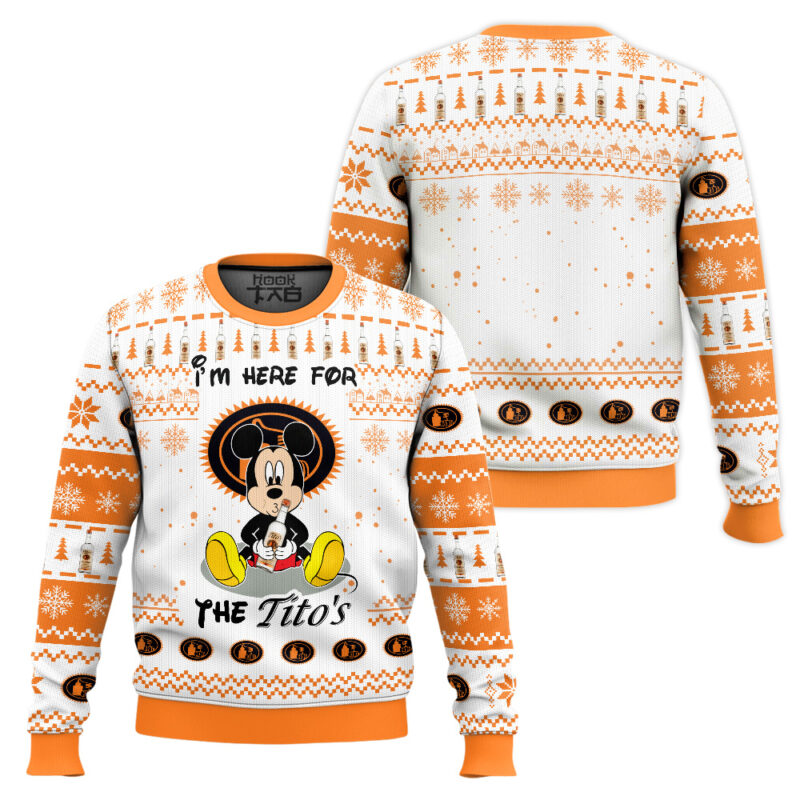 Hooktab Mickey Here For Tito's Ugly Christmas Sweater Hooktab Mickey Here For Tito's Ugly Christmas Sweater