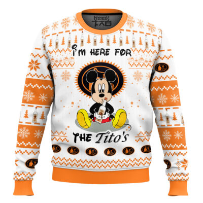 Hooktab Mickey Here For Tito's Ugly Christmas Sweater