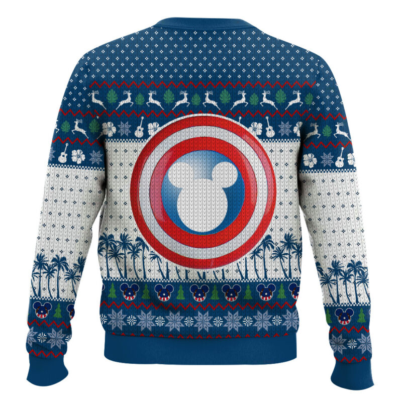 Hooktab Mickey Hero Captain America Ugly Christmas Sweater Hooktab Mickey Hero Captain America Ugly Christmas Sweater