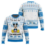Hooktab Mickey I'm Here For The Bud Light Ugly Christmas Sweater