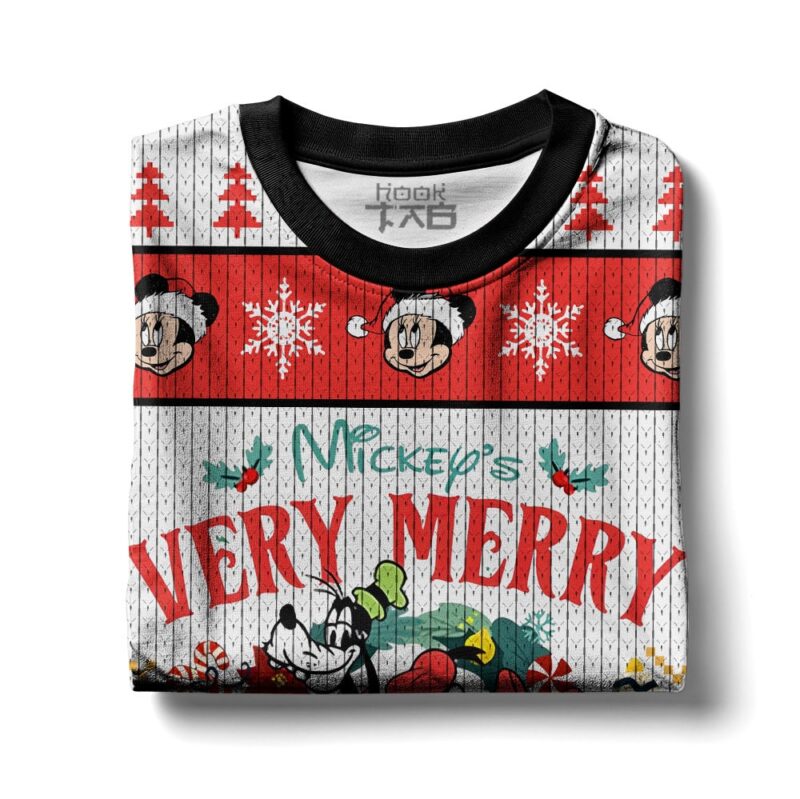 Hooktab Mickey's Very Merry Christmas Party Ugly Christmas Sweater Hooktab Mickey's Very Merry Christmas Party Ugly Christmas Sweater