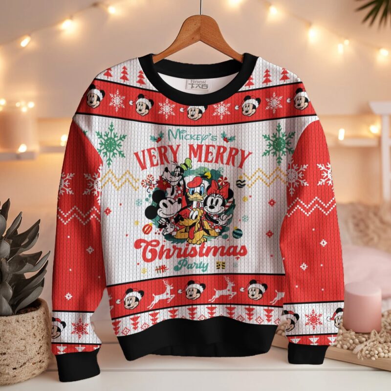 Hooktab Mickey's Very Merry Christmas Party Ugly Christmas Sweater Hooktab Mickey's Very Merry Christmas Party Ugly Christmas Sweater