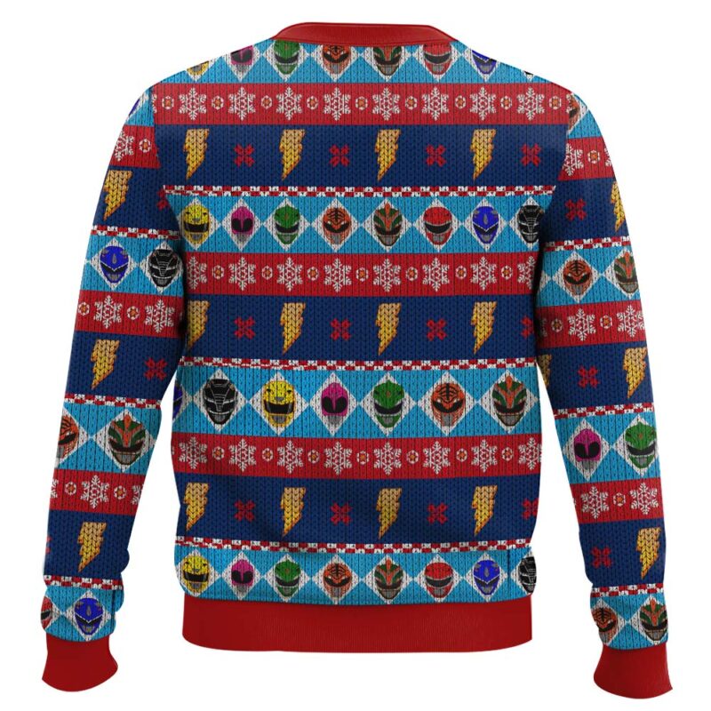 Hooktab Mighty Helmets Power Rangers Ugly Christmas Sweater Hooktab Mighty Helmets Power Rangers Ugly Christmas Sweater