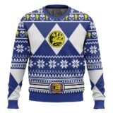 Hooktab Mighty Morphin Power Blue Ugly Christmas Sweater