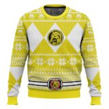 Hooktab Mighty Morphin Power Rangers Yellow Ugly Christmas Sweater