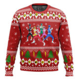 Hooktab Mighty Morphin Squad Power Rangers Ugly Christmas Sweater