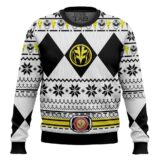 Hooktab Mighty Morphin White Power Rangers Ugly Christmas Sweater