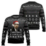 Hooktab Mike Christmas Is Cancelled The Office Ugly Christmas Sweater